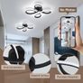 Modern LED Ceiling Light, 30W Black Curved Creative Modern Ceiling Lights Fixture LED for Living Room Bedroom Corridor Aisle Hallway Indoor Office Kitchen Lamp - Cool White Light 6000K Image 3