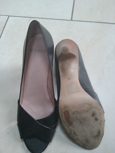 Office leather  black heels 5