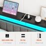 King Size Bed Frame with Storage Headboard, 5ft Upholstered Bed Frame Kingsize with Charging Station and LED Lights/Under Bed Storage Image 3