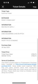 Take That Ticket Dublin 4th July