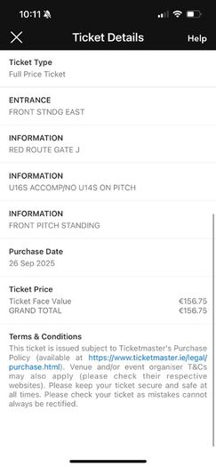 Take That Ticket Dublin 4th July