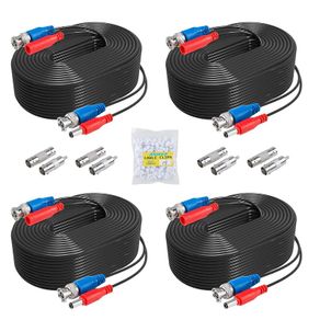 ANNKE 4 Pack 30M/100ft All-in-One BNC Video Power Cables, Extension Surveillance Camera Cables for CCTV Security DVR System Installation, 8 x BNC Connectors and 100pcs Cable Clips Included