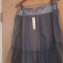 Per Uno Silver Grey  With A Tulle  Outerlayer - 2 Layer Skirt.  S. 14L.    B.N.W.T Image 4