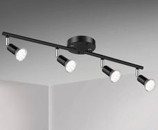 4 Way GU10 6W Ceiling Light Fitting, Spot Light Ceiling Spotlight Swiveling Lamp Light Bases Angle Adjustable (Bulbs Not Included)