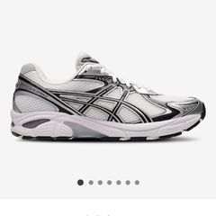 Grey white black asics