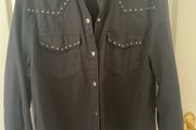 Bershka Black Western Style Denim Shirt Medium