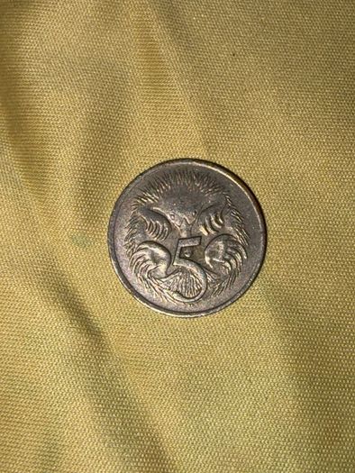 1975 Australia 5 Cents Coin - Echidna Design