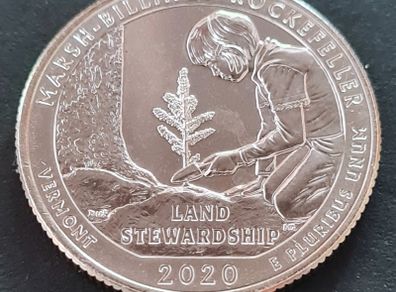 2020 D United States Mint State Quarter Dollar Mash Billings Rockefeller