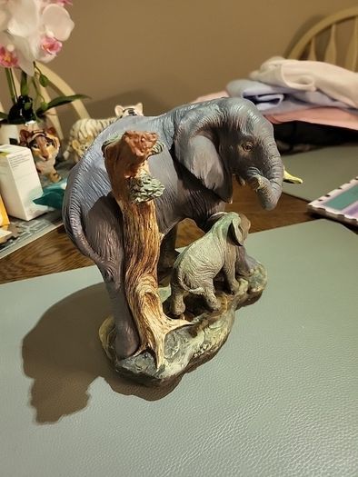 Elephant and calf ornament