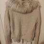 Oasis Cream Cardigan with removable fur Image 3