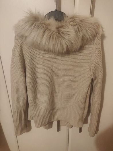 Oasis Cream Cardigan with removable fur