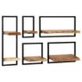 Wall Shelf Set 5 Pieces Solid Acacia Wood and Steel Image 3