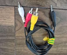 3.5mm jack to 3 RCA audio/video cable.