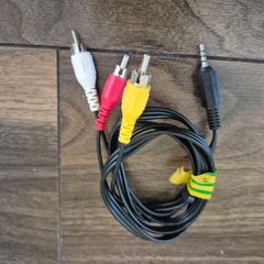 3.5mm jack to 3 RCA audio/video cable.