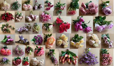 Artificial Flower Bundle - Pink + Purple