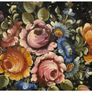 Large Vintage Handpainted Florentine Italin Serving Tray Floral Still life Image 2