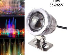 10W 85-265V 10W RGB LED Light Fountain Pool Pond Spotlight Underwater Waterproof