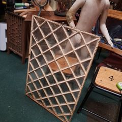 Antique 19th Century Cast Iron Diamond Pattern Window