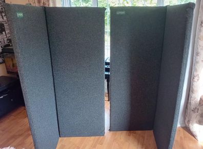 ClearSonic two-section foldable acoustic absorber panels for recording studio