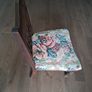 Vintage wooden chair with floral upholstery Image 3