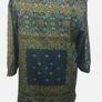 Jensen Ladies Green Satin Tunic Blouse Floral & Paisley Print Uk 14 Includes Postage Image 4