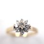 GOLD RING 9K with diamond cluster Image 3