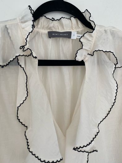 Mint Velvet Contrast Ruffle Blouse