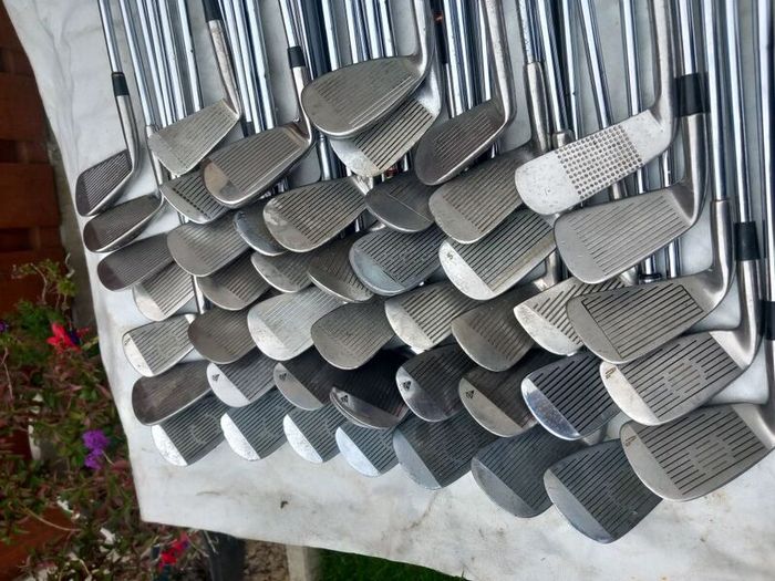 A selection of Golf clubs. Right handed clubs