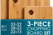 LARHN Extra Thick 3 Piece Wooden Chopping Board Set Bamboo - Brand New