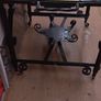 1960 wrought Iron French Brutalist style table nice solid on wheels Very Nice Image 3