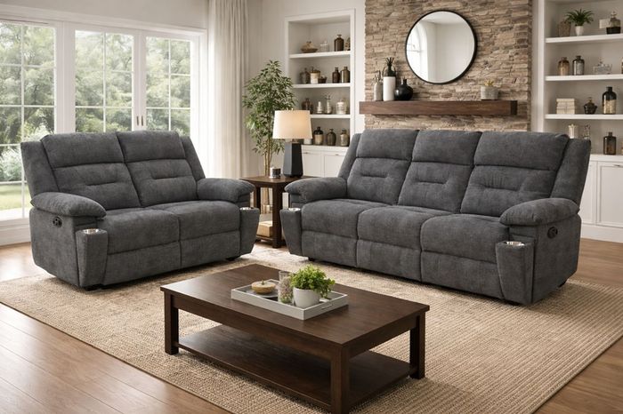 New 3+2 Montana Fabric Recliner Sofa Set