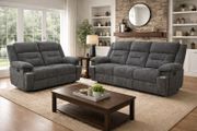 Torino 3+2 Dark Grey &amp; Light Grey Fabric Recliner Sofa