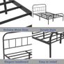 King Metal Bed Frame with Large Storage Space,Black Modern Style Metal Bed Frame,Durable Steel Construction and Easy Assembly 150x200cm Image 4