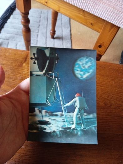 Vintage 3D Lunar Landing Postcard