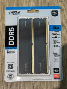 32gb (16gbx2) Ddr5 Ram Crucial New Sealed 5600mhz Cl46