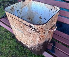Vintage enamel bread bin