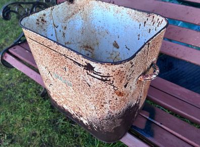 Vintage enamel bread bin