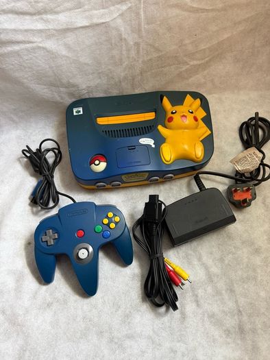 Nintendo 64 Pokemon Pikachu Edition Blue N64 Console