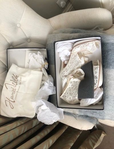 Stunning Harriet Wilde lace wedding shoes