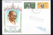 1969 Ireland Centenary of the Birth of Mahatma Gandhi Commemorative Stamps Illustrated Philart First Day Cover (FDC) with Baile Atha Cliath (Dublin) steele cancel