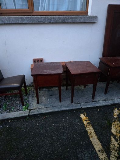 Two Sets of wooden bedside tables