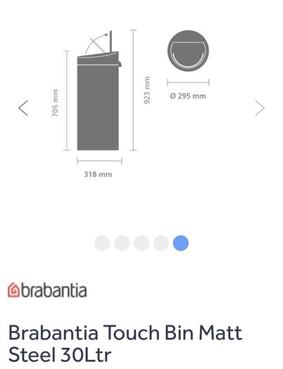 Brabantia Touch Bins - Matt Steel