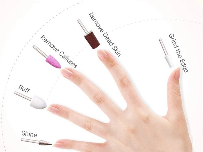 Manicure Pedicure Nail Files Set, Manicure Drill Set, 5 in 1 Portable Nail File Drill System for Salon-Quality Care of Hands and Feet at Home, Battery Powered (FREE POSTAGE)