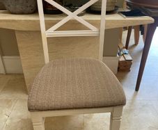 1 x White Padded Kitchen Dining Chair - Can Deliver