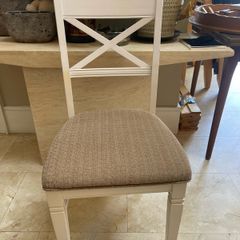 1 x White Padded Kitchen Dining Chair - Can Deliver