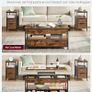 Height-Adjustable Living Room Table Coffee Table with Drawers Open Compartment 50 x 100 cm Vintage Brown Ink Black Image 3