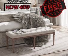 NEW SALE | Cushioned Dining Bench, Bed End Side Chaise Lounge Sofa