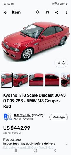 Rare old Kyosho e46 M3 Dealer model