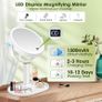 Beauty Planet Magnifying Mirror with Light 30X/1X, Height Adjustable Makeup Mirror with Digital Display, Detachable for Travel, Bathroom Vanity Mirrors with Cell Phone Holders and Tweezers Image 8