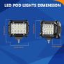 MOVGLOW 2pcs 4-Inch Work Light Set with Switch Wiring Harness 3000+ Lumens DC12-24 Image 4
